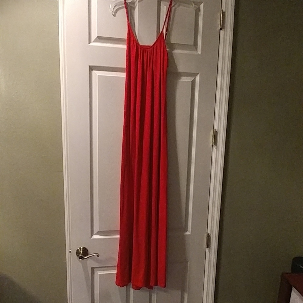 Red maxi dress